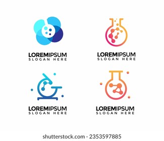 Set of technology and science logo vector design. Collection of smart science logo vector template