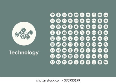 Set of technology simple icons