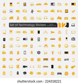 Set of technology stickers