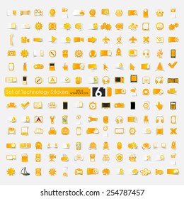 Set of technology stickers