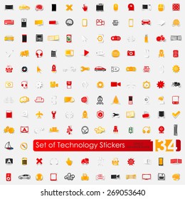 Set of technology stickers