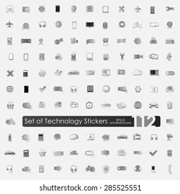 Set of technology stickers