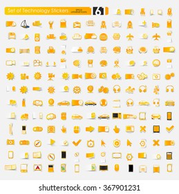 Set of technology stickers