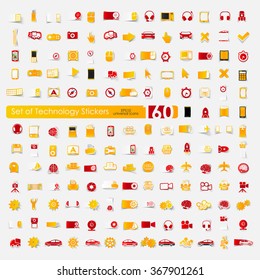 Set of technology stickers