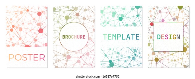 Conjunto de tapas de estilo tecnológico. Se puede utilizar como portada, banner, volante, afiche, tarjeta de visita, folleto. Colección de fondo geométrico atractiva. Hermosa ilustración vectorial.