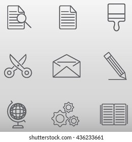 Set Of Technology Thin Line Icons