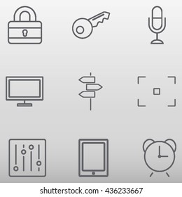 Set Of Technology Thin Line Icons