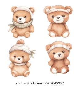 set of teddy bears, brown bear,  cute teddy