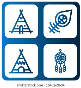 Set of teepee icons. Such as Teepee, Dreamcatcher , teepee icons