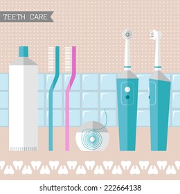 Set of teeth care icons 