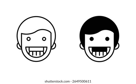 Set of teeth icons in outline and black fill styles