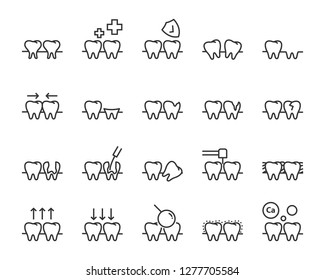 set of teeth icons, such as, dental, toothache, oral, clean 