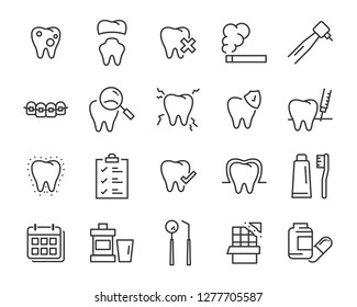 set of teeth icons, such as, dental, toothache, oral, clean 