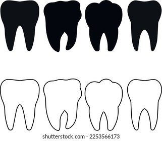 Set of the teeth, tooth icon set, SVG Vector