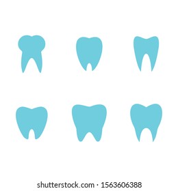 Set of teeth, tooth icons . Can be used as logo for dental, dentist or stomatology clinic, teeth care and health concept