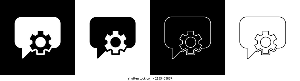 Set Telephone 24 hours support icon isolated on black and white background. All-day customer support call-center. Full time call services.  Vector