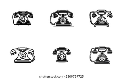 Conjunto de iconos de teléfono en color de estilo plano aislado en diseño vectorial de fondo blanco