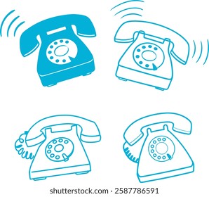 Set of telephone vector illustration.