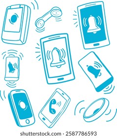 Set of telephone vector illustration.