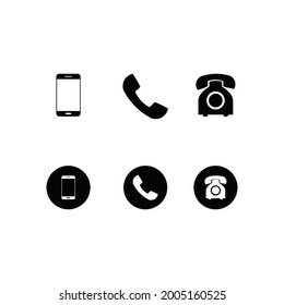 un conjunto de ilustraciones de vector telefónico para iconos o símbolos de herramientas de comunicación