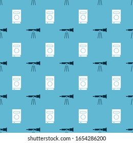 Set Telescope and Book on seamless pattern. Vector