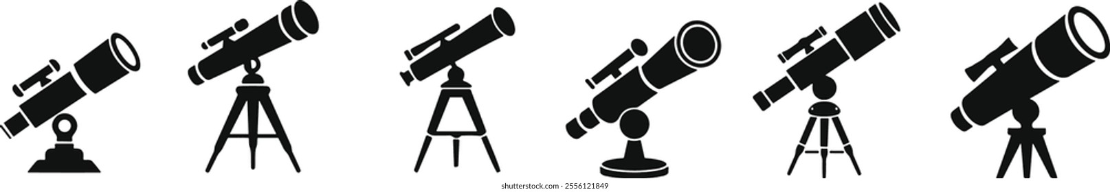 Set of telescope flat icon vector illustration sign