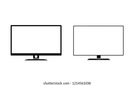 Set of Television or Computer screen isolated on white background. Vector illustration.