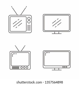 Set of television icon line design. Television vector illustration 