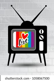set, television, vector, tv, retro, technology, design, screen, silhouette, symbol