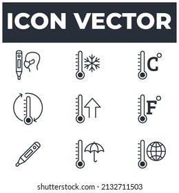 set of Temperature elements symbol template for graphic and web design collection logo vector illustration