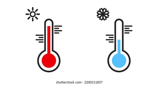 conjunto con conjunto de iconos de temperatura, vecto, icono de medicina, diseño de vector frío, símbolo de clima caliente