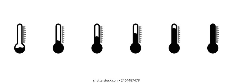 Satz von Temperatur-Symbolen. Thermometer-Symbol. Vektorillustration.