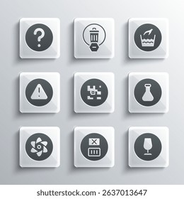 Set Temperature wash, Fragile broken glass, Test tube and flask, QR code, Exclamation mark in triangle, Unknown search and Hand laundry icon. Vector - Powered by Shutterstock - Get 15% off with code: PIKWIZARD15