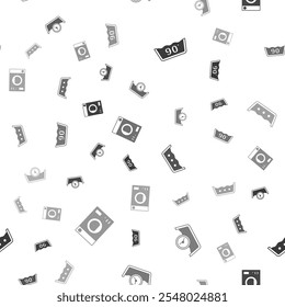 Set Temperature wash, Time,  and Washer on seamless pattern. Vector