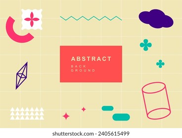 Set template abstract background flat geometric vector illustration, Shapes freeform graphic design