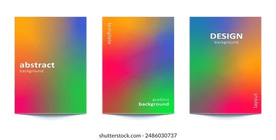 Conjunto de Plantilla Abstractas Borroso Colorido Fondo Para Anuncio, volante, cubiertas, Fondos de pantalla, marcas, redes sociales y otros proyectos móviles
