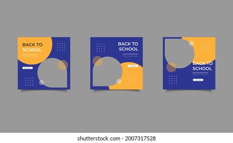 set template back to school for social media post vector illutration eps 10