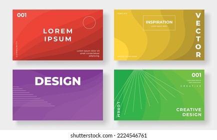 Set of template background design vector. Collection of creative abstract gradient vibrant colorful background, curved, wave, lines. Design illustration for business card, cover, banner, wallpaper.