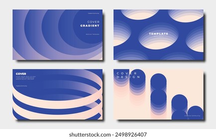 Set of template background design vector. Collection of creative abstract gradient vibrant colorful perspective geometric shape background. Art design for business card, cover, banner, wallpaper.