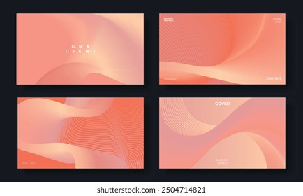 Conjunto de Vector de diseño de fondo de Plantilla. Colección de fondo abstracto creativo de la forma geométrica de la perspectiva rosa y naranja. Diseño de arte para tarjeta de visita, cubierta, Anuncio, Fondo de pantalla.