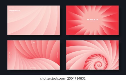 Vorlagenhintergrund-Designvektor. Kollektion von kreativen abstrakten Farbverlauf rosa und orange Perspektive geometrische Form Hintergrund. Kunstdesign für Visitenkarte, Cover, Banner, Tapete.