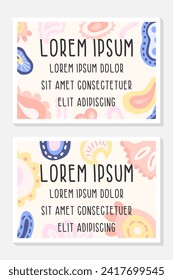Set of template with bright modern flat hand drawn doodle element