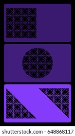 set of template for business card, with cut out geometrical pattern vector illustration.