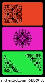 set of template for business card, with cut out geometrical pattern vector illustration.