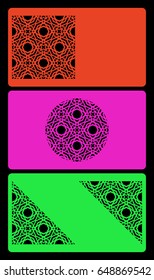 set of template for business card, with cut out geometrical pattern vector illustration.