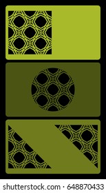 set of template for business card, with cut out geometrical pattern vector illustration.