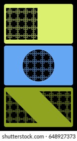 set of template for business card, with cut out geometrical pattern vector illustration.