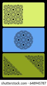 set of template for business card, with cut out geometrical pattern vector illustration.