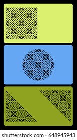 set of template for business card, with cut out geometrical pattern vector illustration.