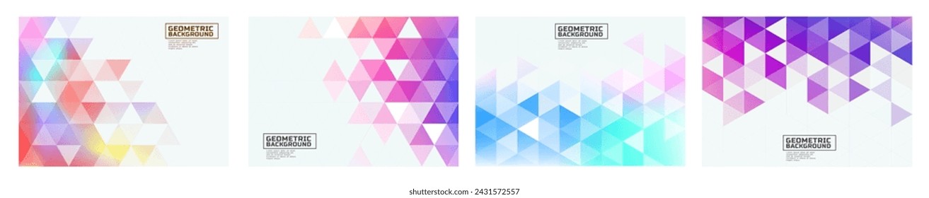 Set of the Template with Colorful Gradient on the Border Position and Space for Text. Colorful Gradient Background for Business or Corporate Presentation. Vector illustration